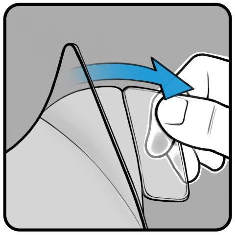 User Manual - 6 - Remove protection foils from both sides of shield